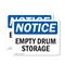 Signmission Empty Drum Storage Area, 14 in W x Rectangle, Vinyl Decal OS-2PACK-NS-D-1014-L-15619 - alternate 1